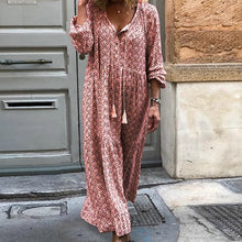 Load image into Gallery viewer, Bohemian Floral Long Sleeve Maxi Dress
