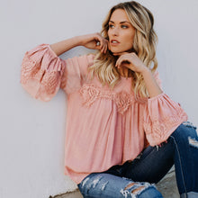 Load image into Gallery viewer, Casual Imitation Linen Long Sleeve Top
