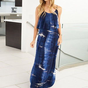 Tie Dye Casual Loose Fit Maxi Dress