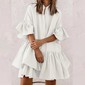 Chiffon Loose Solid Color Mini Dress