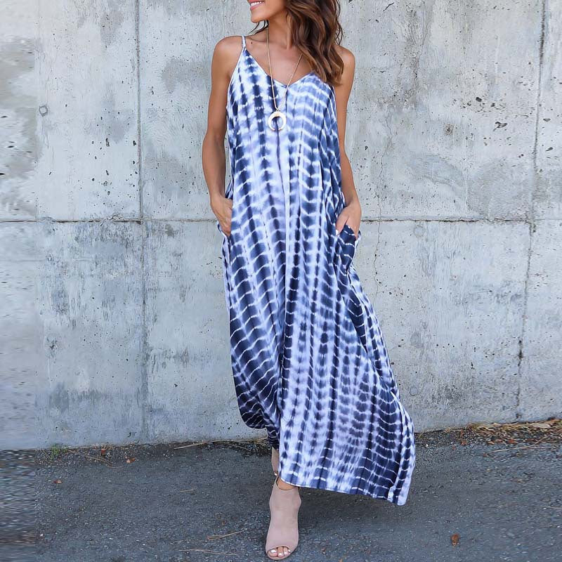 Printed Graffiti Stripe Sling dress