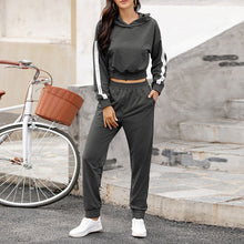 Load image into Gallery viewer, Hooded Long Sleeve Sweatshirt Suit Set
