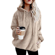 Load image into Gallery viewer, Solid Color Hooded Plush Sweatshirt
