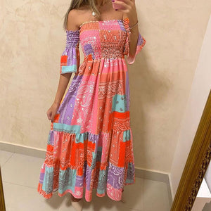 Fashion Colorful Printed Maxi Dress