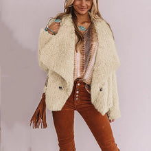 Load image into Gallery viewer, Warm Solid Color Lapel Long Sleeve Thick Coat
