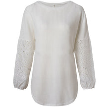 Load image into Gallery viewer, Oblique Collar Hollow Long Sleeve Off Shoulder T-Shirt
