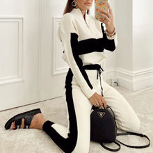 Load image into Gallery viewer, Zip Stand Collar Casual Tops+Pants Set
