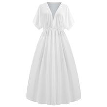 Load image into Gallery viewer, Deep V Short Sleeve Split Maxi Dress
