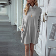 Load image into Gallery viewer, Solid Color Turtleneck Waffle Dress Top
