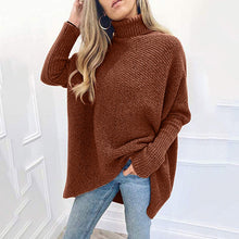 Load image into Gallery viewer, Turtleneck Pullover Bat Sleeve Sweater
