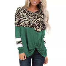 Load image into Gallery viewer, Leopard Print Round Neck Long Sleeve Top
