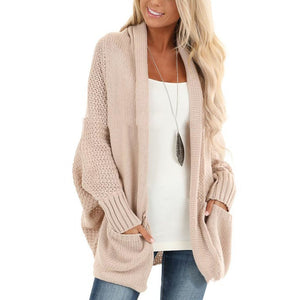 Bat Sleeve Knitted Sweater Coat