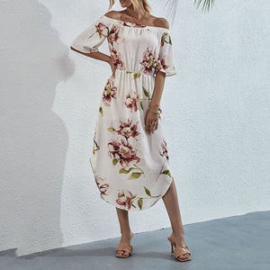 One-Shoulder Floarl Printed Dress