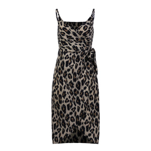 Leopard Print Split Sling Dress