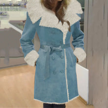 Load image into Gallery viewer, Long Sleeve Lapel Long Plush Coat
