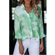 Load image into Gallery viewer, Gradient Tie-dye Buttoned Shirt Tops
