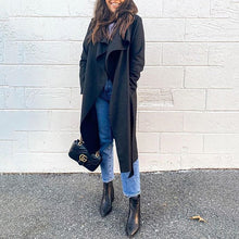 Load image into Gallery viewer, Long Lace Up Woolen Cardigan
