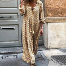 Load image into Gallery viewer, Bohemian Floral Long Sleeve Maxi Dress

