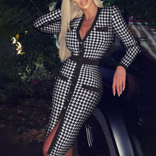Load image into Gallery viewer, Retro V-Neck Button Bodycon Dress
