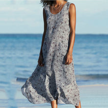 Load image into Gallery viewer, Casual Round Neck Sleeveless Print Maxi Dress
