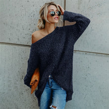 Load image into Gallery viewer, One Shoulder Long Sleeves Loose Sweater
