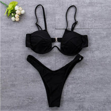 Load image into Gallery viewer, Sexy Solid Color Bikini Swimsuit
