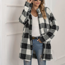 Load image into Gallery viewer, Contrast Plaid Long Cardigan
