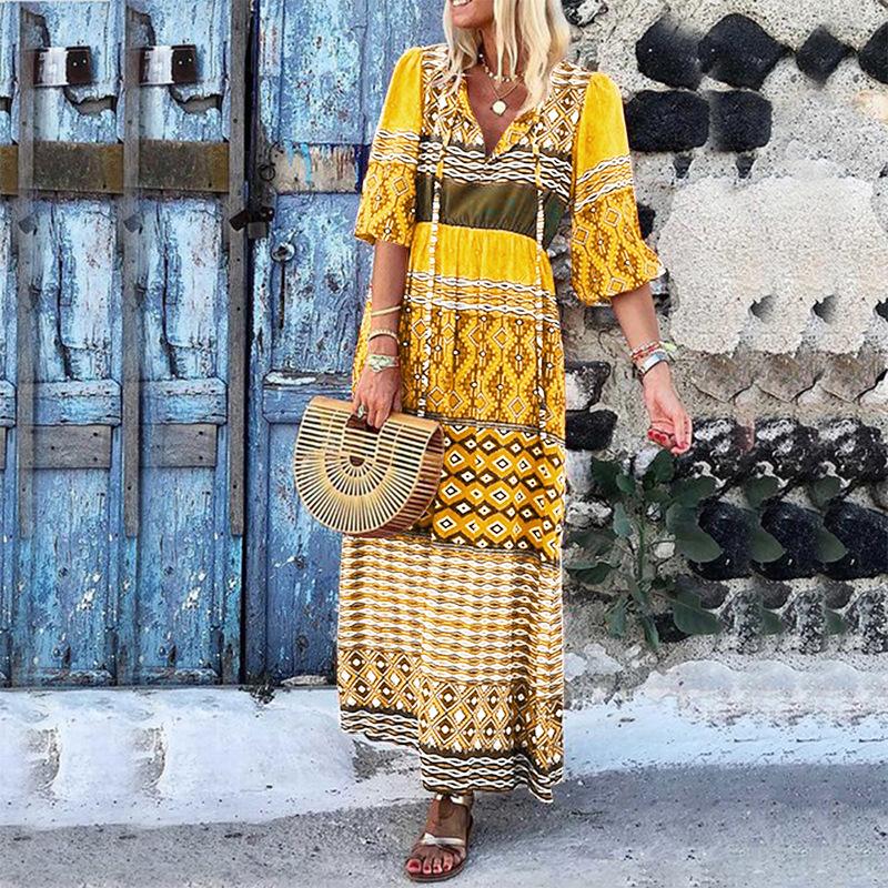 Boho Loose Printed Maxi Dress