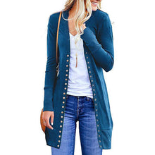 Load image into Gallery viewer, Solid Color Button Mid-Length Cardigan
