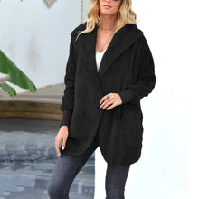 Load image into Gallery viewer, Plush Lapel Hooded Coat
