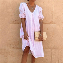 Load image into Gallery viewer, Boho Style Solid Color Casual Maxi Dress
