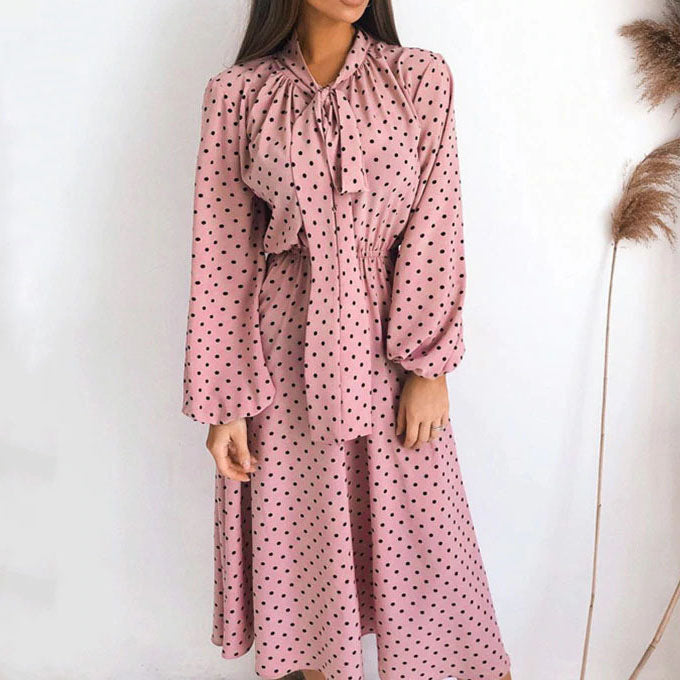 Long Sleeve Polka Dot Dress