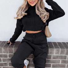 Load image into Gallery viewer, Turtleneck Casual Hoodies Sweatshirt+Pants Set
