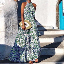 Load image into Gallery viewer, Fashion Printed Halter Sleeveless Maxi Dress
