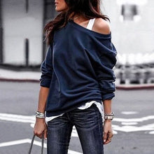 Load image into Gallery viewer, Solid Color Round Neck Long Sleeve Top
