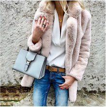 Load image into Gallery viewer, Fashion Solid Color Stand Collar Plush coat
