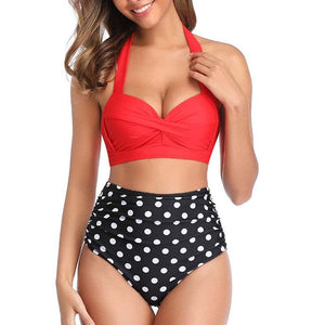 Vintage High Waist Printed Bikini Swimwear