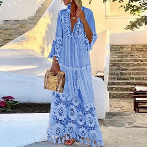 Bohemia Style Tassel Vacation Maxi Dress