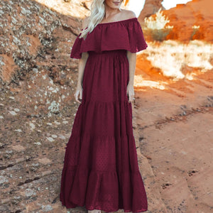 Fashion One-Shoulder Maxi Dress