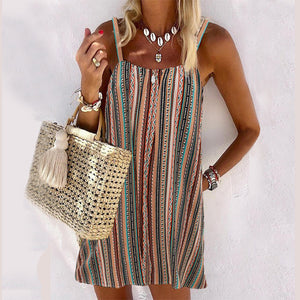 Striped Halter Sling Dress