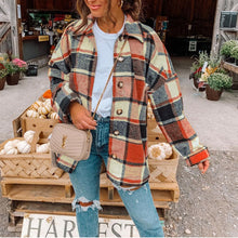 Load image into Gallery viewer, Women's Loose Plaid Shirt Cardigan Coat
