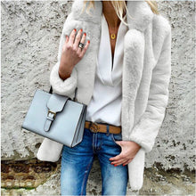 Load image into Gallery viewer, Fashion Solid Color Stand Collar Plush coat
