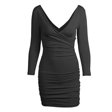 Load image into Gallery viewer, Slim-Fit V-neck Long Sleeve Bodycon Dress
