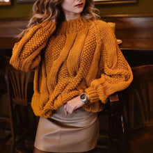 Load image into Gallery viewer, Round Neck Twist Knit Sweater
