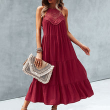 Load image into Gallery viewer, Solid Color halterneck Maxi Dress
