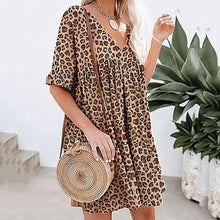 Load image into Gallery viewer, Casual round neck short sleeve dress
