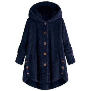 Buttoned Plush Top Coat