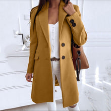 Load image into Gallery viewer, Solid Color Lapel Straight-Fit Woolen Coat
