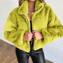 Load image into Gallery viewer, Stand-Up Collar Short Zipper Plush Coat
