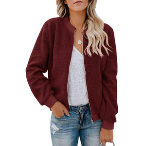 Classic Fashion Plush Zipper Jacket Coat